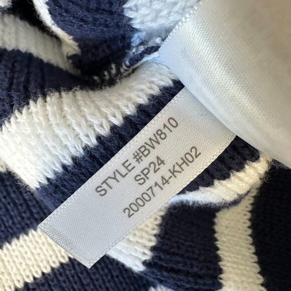 J Crew Striped Cotton Lady Jacket Cardigan Small Knit White Blue Nautical - Picture 9 of 9